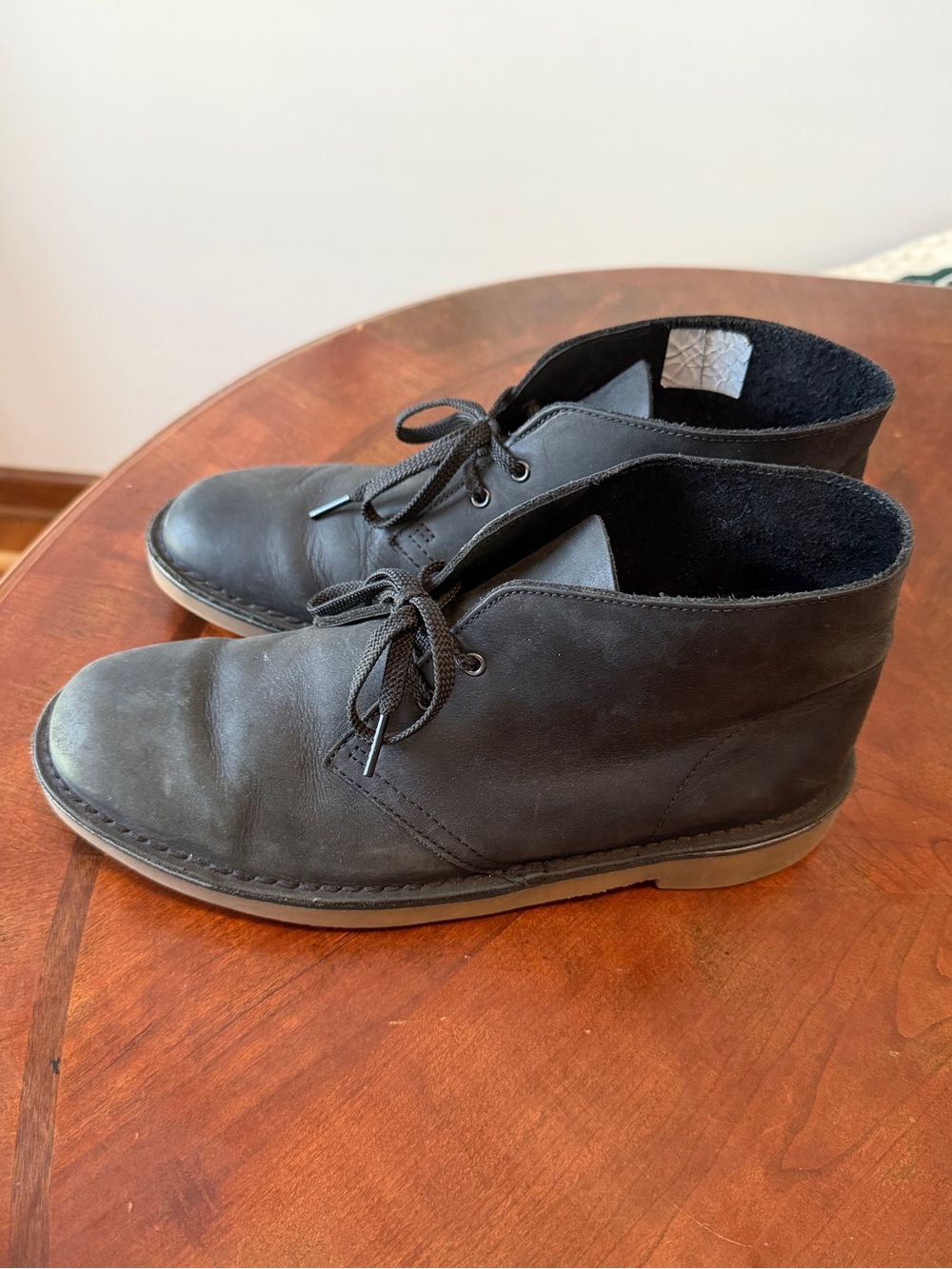 Clarks Bushacre ll Chukka Boot Black Leather Lace up Ankle Boots Men’s Size 9.5